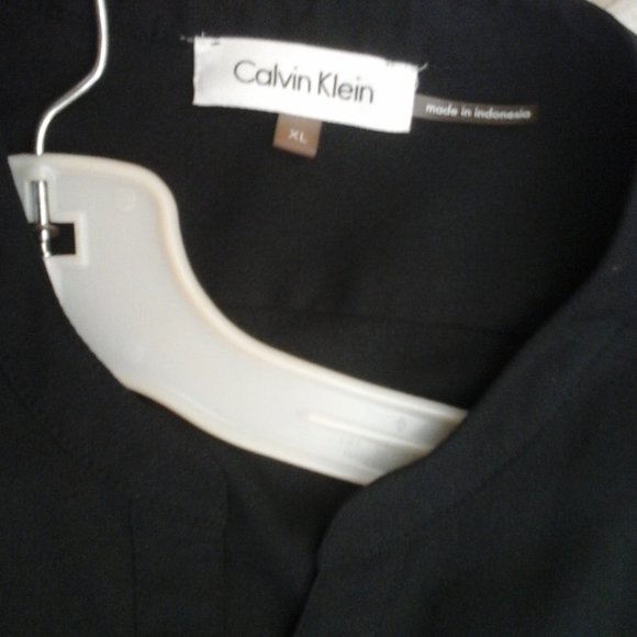 Calvin Klein Black Semi Sheer Button Front Blouse.   Size XL. - Picture 2 of 5